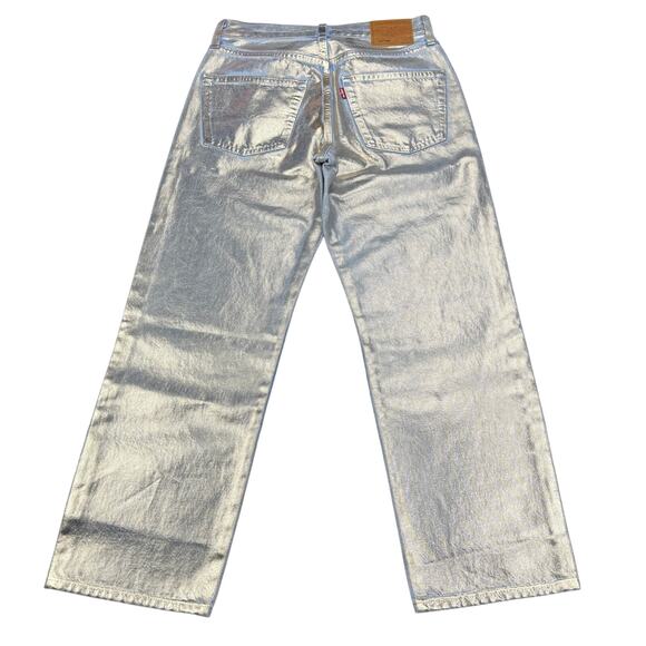 NWT LEVI'S Premium 501 90s Ankle Straight Jeans Size 25 Coated Optical Illusion - Picture 9 of 11